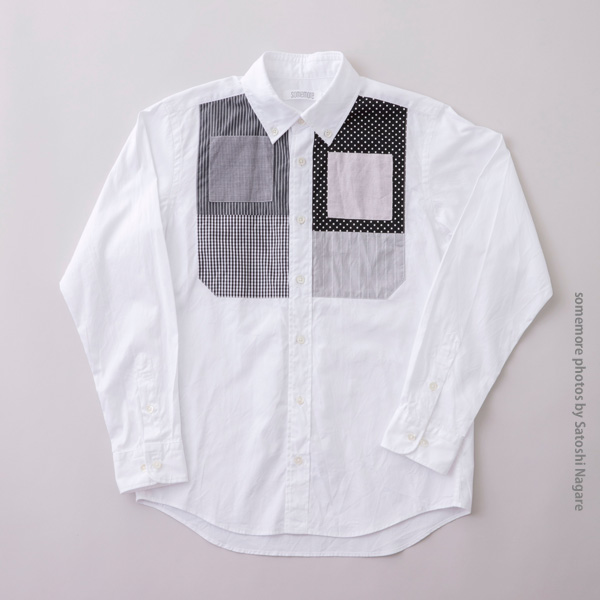 MORIKAGE SHIRT KYOTO ONLINE SHOP | ikamuneパッチワークシャツ 白 